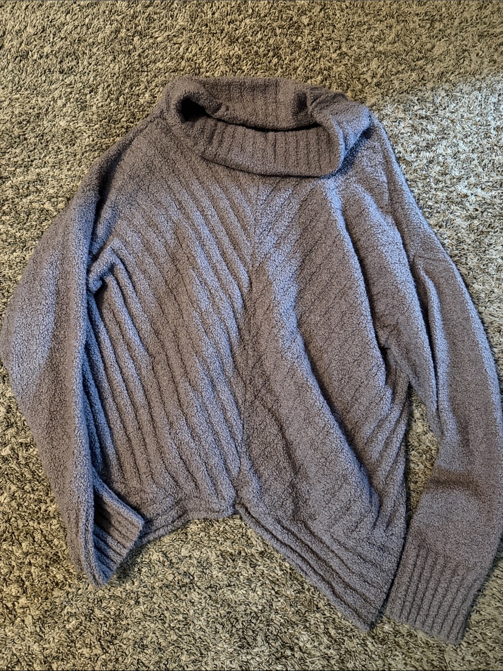Simply Vera Vera Wang Lavender Taupe Ribbed Turtleneck Sweater
